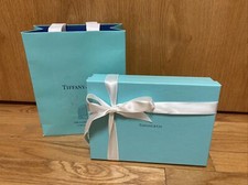 Tiffany  Co Empty Gift Storage Box w Ribbon  Gift Bag - Blue 9 x 6.5 x 2.25