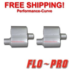 Pair Of Single Chamber Performance Race Mufflers Flo-pro Oc - 2.25 - V72441