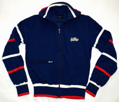 ODLO of NORWAY Vintage Navy Red White Zip Front Track Jacket Womens 40 / SMALL