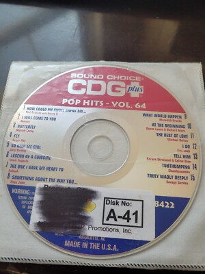 SC8422  POP HITS SOUND CHOICE  KARAOKE CDG HARD TO FIND