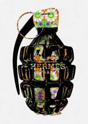DEATH NYC ltd ed signed street art print 45x32cm takashi murakami flower grenade