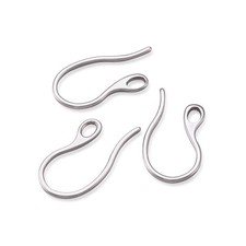 100pcs 304 Stainless Steel Earring Hooks Finding Ear Wire With Loop 22x11.5mm