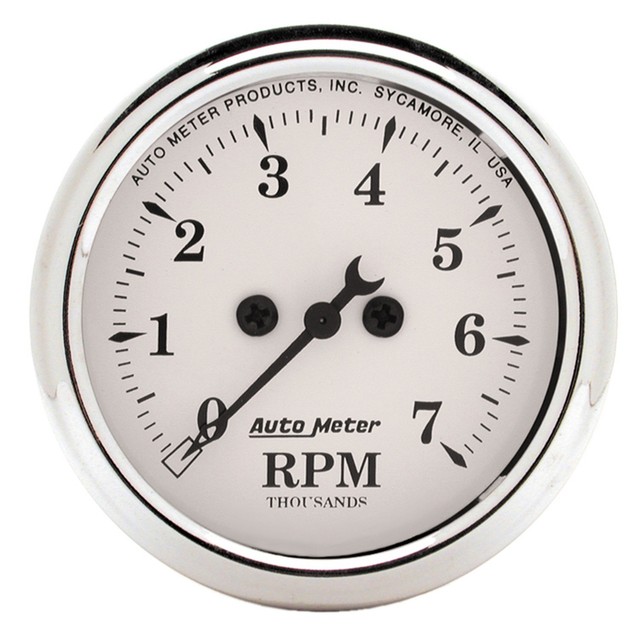 autometer-1694-old-tyme-white-2-1-16-tachometer-7000-rpm-ebay