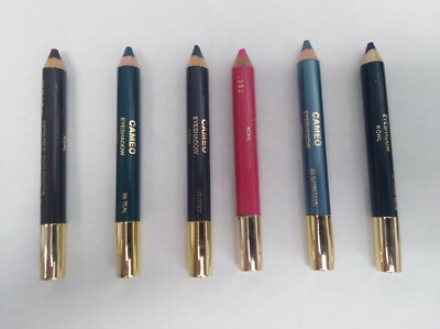 CAMEO JUMBO GLIDE ON SMOOTH MAKE UP EYELINER EYE PENCILS SET 6 PIECES