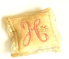 Monogram Vintage Treasure Masters Letter H Pins Sachet Jewelry Lace All Cotton