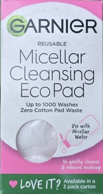 Garnier Reusable Micellar Cleansing Eco Pad Cloth for Face Makeup Removal
