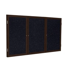Ghent's Wood 36" x 72" 3 Door Enclosed Rubber Bulletin Board in Multi-Color