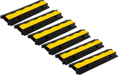 6pcs Passage de Cable 1 Canaux Rampe Caoutchouc Protection des Cables Max 7,5t - Photo 1/4
