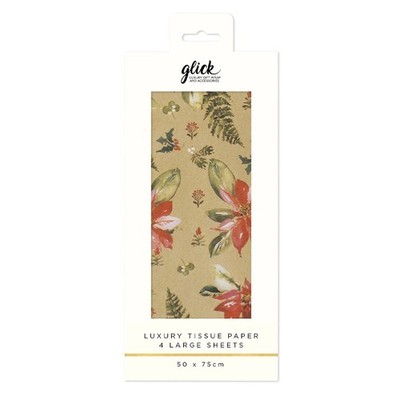 Perfekter Weihnachtsstern Gold Weihnachten Glick 4 Blatt Seidenpapier 50x5 cm