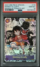 2024 ONE PIECE OP09 MONKEY D. LUFFY #119 MANGA ALTERNATE ART PSA 10