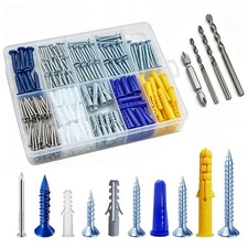  274 pcs Plastic Drywall Wall Anchors Kit with Screws  Concrete Screw kit Wall