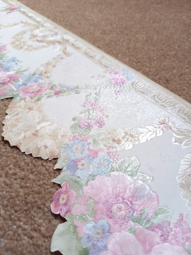 X2 1980s Vintage Wallpaper BORDER Rolls Traditional Swags Floral 90s cottagecore - Picture 5 of 17