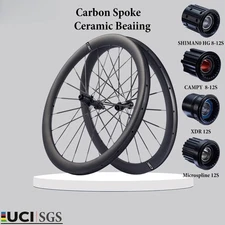 700C Carbon Spokes Wheelset 35/40/50mm Disc Brake Road / Gravel Bicycle Wheels