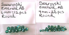 Swarovski Emerald AB Crystals 37 Pcs 2 SIZES BRIGHT COLOR NEW