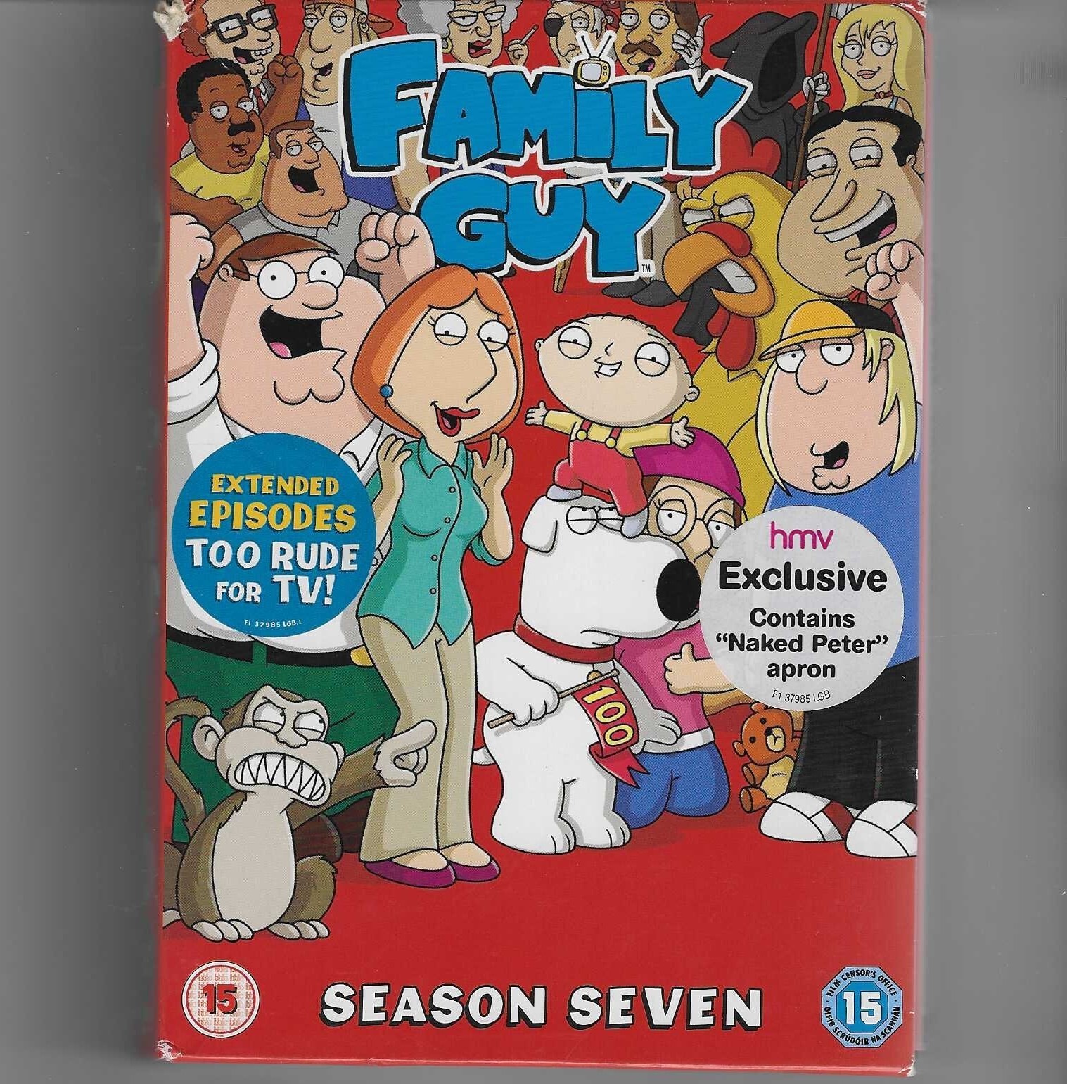 Family Guy Season 7 DVD TV Box Set Rated 15 Comedy Animation 260 Minutes Used