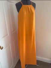 ASOS Orange Strappy Maxi Dress UK10 Adjustable Straps Summer Holiday