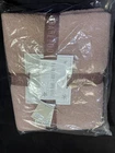 Barefoot Dreams CozyChic 45x60 Stacked Rib Border Blanket Antique Rose 45x60 New