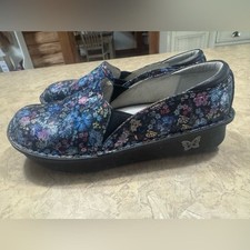 Alegria Black Floral Women's Loafers