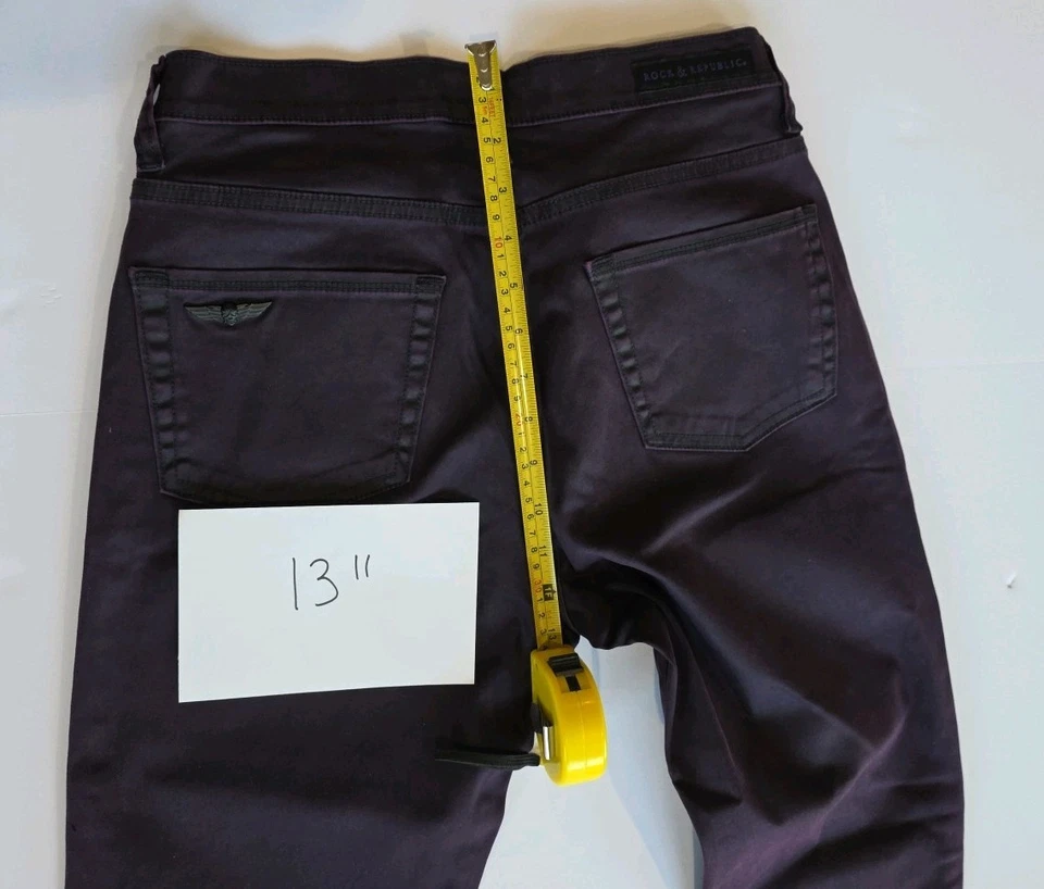 Rock & Republic Women's Size 10 Berlin Purple Stretch Pants - Image 3 of 4