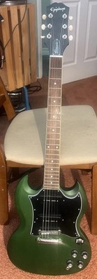 Epiphone SG Classic 6 String Electric Guitar - Worn Green P90