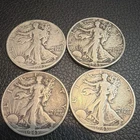 1943 Liberty Walking Half Dollar 50C Lot of 4 Circulated Silver Business Strike