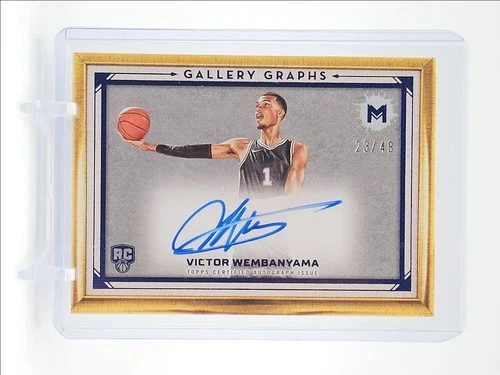 VICTOR WEMBANYAMA 2023-24 TOPPS MOTIF GALLERY ROOKIE BLUE RC AUTO /49 Q6438