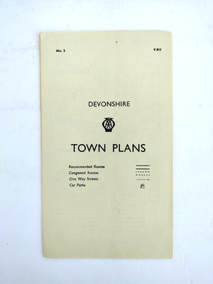 AA Devonshire Town Plans Pamphlet Town Maps England 1940s No. 2 Y.911