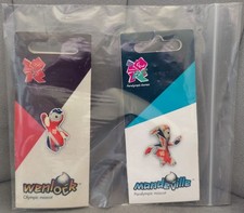 Wenlock & Mandeville London 2012 Olympics & Paralympics mascot pin badge pair
