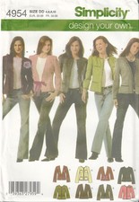 Misses Lined Jackets Size 4-10 2004 Simplicity 4954