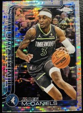2025-26 Topps Chrome Jaden McDaniels #176 Pulsar Refractor Timberwolves