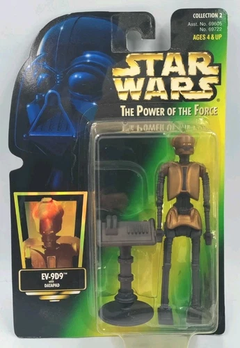 1997 Star Wars POTF EV-9D9 w/ Datapad Collection 2 Holo Green Card Kenner NEW