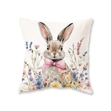 Easter Pillow Covers 18x18 Inch Bunny Floral Decorative Pillowcase Farmhousec...