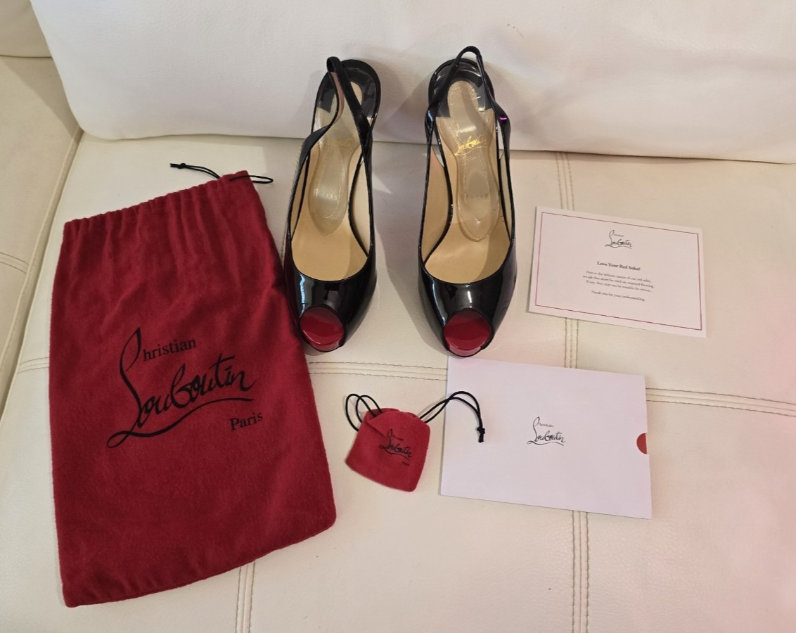 Christian Louboutin Slingback  Heel Kate SS15- Black Size 41/10
