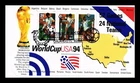 US COVER WORLD CUP SOCCER SOUVENIR SHEET FIRST DAY ISSUE PASTED ON CACHET