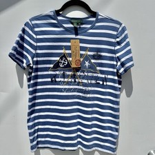 Ralph Lauren Jeans Co Shirt Medium Striped Yacht Club Embroidered Flags