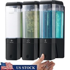 3 Chamber Wall Mounted Shampoo Conditioner Dispenser Shower Soap Organizer New