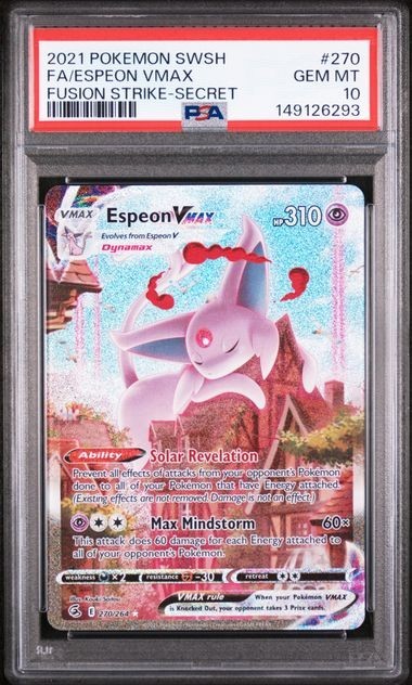 Espeon Vmax 270/264 Alternate Art Secret Fusion Strike Pokemon English PSA 10