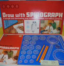 Vintage  Spirograph Drawing Toy Complete With All But 1 Cog & 3 Pens   (G294)