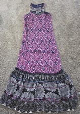 Express  Maxi Dress Halter Neck Sleeveless Size Small Lined A Line