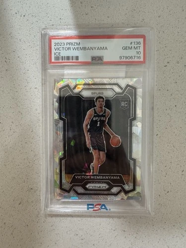 2023 PANINI PRIZM ICE #136 VICTOR WEMBANYAMA ROOKIE CARD GEM MT PSA 10