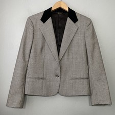 Vintage Blazer Womens Size 8 Houndstooth Wool Jacket Academia Country Heritage