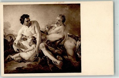 39675989 - sign. Boucher Venus Mercur Erotik Amor