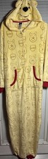 Disney Winnie the Pooh Suit Hooded One Piece Pajamas Size Large Hunny Zip Up