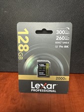Lexar Professional 128GB V90 2000x SDXC UHS-II U3 4K-8K SD Memory Card 0895