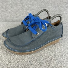 Clarks Funny Dream Shoes Womens UK 5 D EU 38 Blue Leather Lace Flats Loafers