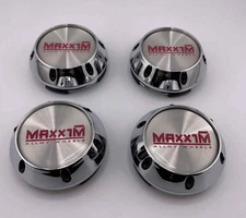 Maxxim Alloy Wheels custom wheel center cap part # C-097-1 01 Red & Silver Logo
