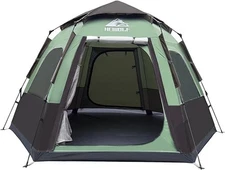 Hewolf 2-3-4 Person Instant Pop Up Tent, Waterproof, 2 Windows, Dome, Easy Setup