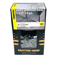 825 pcs Huttig-Grip 1-1/2 in Joist Hanger Nails, Bright Finish, 10 gauge, 5 lb