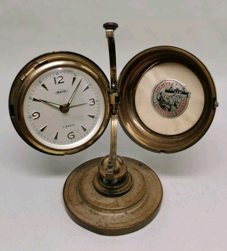 Vtg 1950s Peweta West German Globe World Shape Picture Frame Desktop Alarm Clock - 第 3/20 張圖片