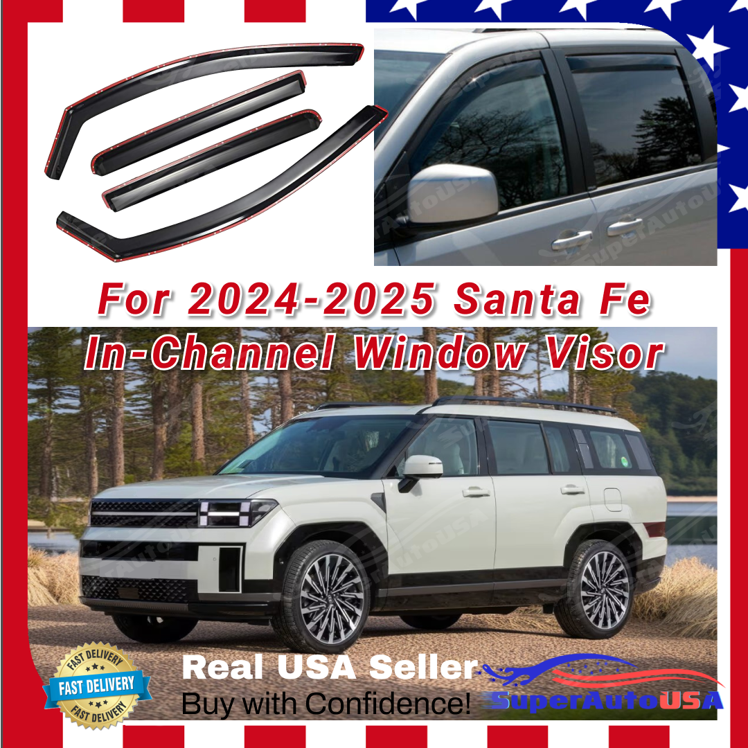 Nilight In-Channel Vent Window Visors For Hyundai Santa Cruz 2022-2025 – 4PC Set, Rain Guards, No Drill